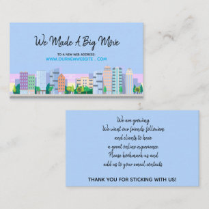 City Skyline Business Website Address Change Card