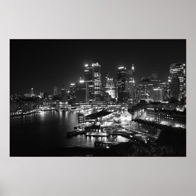 City skyline from bridge poster (Front)