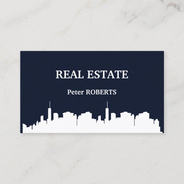 City skyline illustration cover business card (Front)