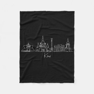 City Skyline Kiev Ukraine  Fleece Blanket
