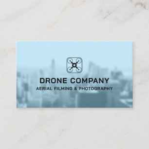 City skyline logo drone business card