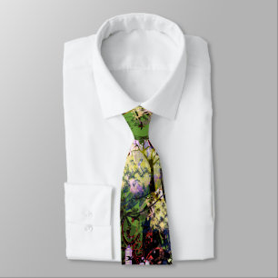 City Skyline Musical Notes Grunge Swirls Tie