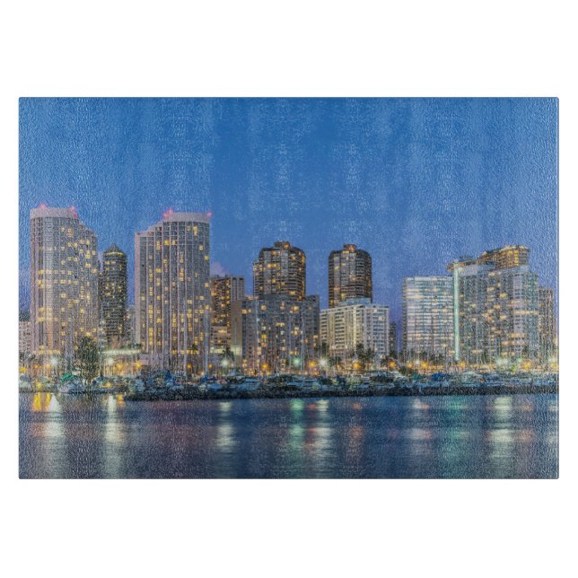 City Skyline of Waikiki Cutting Board (Front)