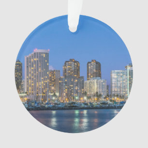 City Skyline of Waikiki Ornament