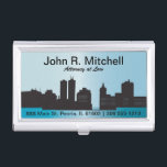 City Skyline Personalise Card Holder<br><div class="desc">Business Card Holders. ✔Note: Not all template areas need changed. 📌If you need further customisation, please click the "Click to Customise further" or "Customise or Edit Design"button and use our design tool to resize, rotate, change text colour, add text and so much more.⭐This Product is 100% Customisable. Graphics and /...</div>