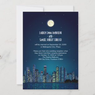 City Skyline Reception Only Invitation