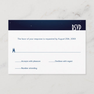 City Skyline Reception Only Reply RSVP Card