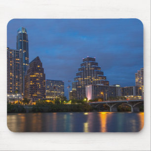 City Skyline Reflects Into Lady Bird Lake Mouse Pad
