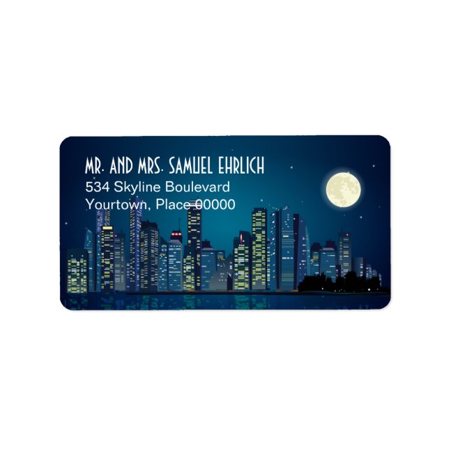 City Skyline Return Address Label (Front)