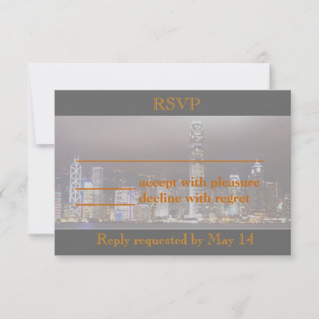 City Skyline RSVP 2 Card (Front)