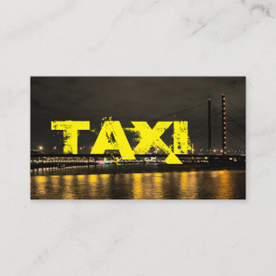 City skyline taxi driver cabdriver transporter business card