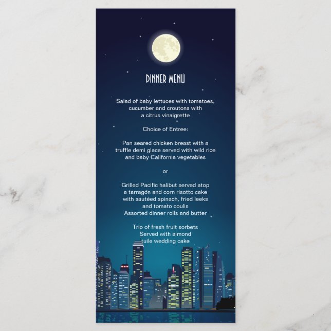 City Skyline Wedding Menu (Front)