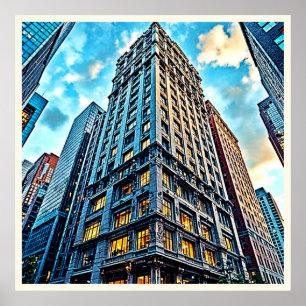 City Skyscraper Art Poster