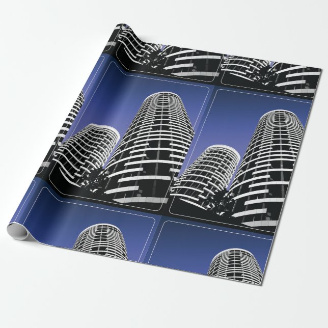 City Skyscraper Wrapping Paper (Unrolled)