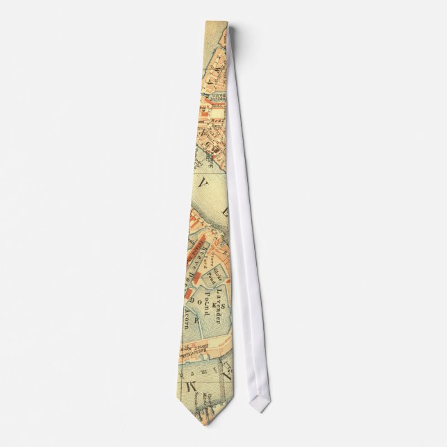 City Slickers - Vintage Map London River Thames Tie (Front)