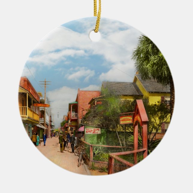 City - St Augustine Florida - Cosy Inn 1908 Ceramic Tree Decoration (Front)