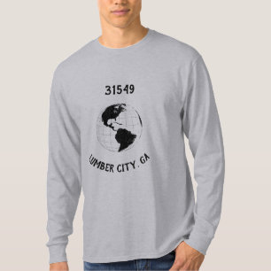 City State Zip Code Globe World Map T-Shirt