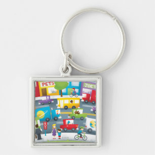 City Street Key Ring