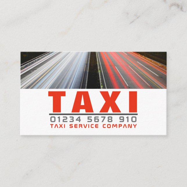 City Street Lights, Taxi Cab Firm, Price List Business Card (Front)