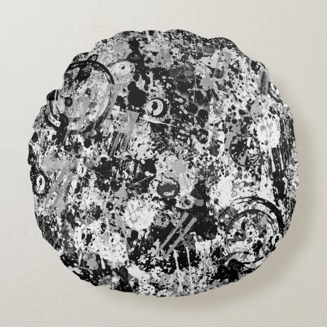 City Streets Graffiti Round Cushion (Front)