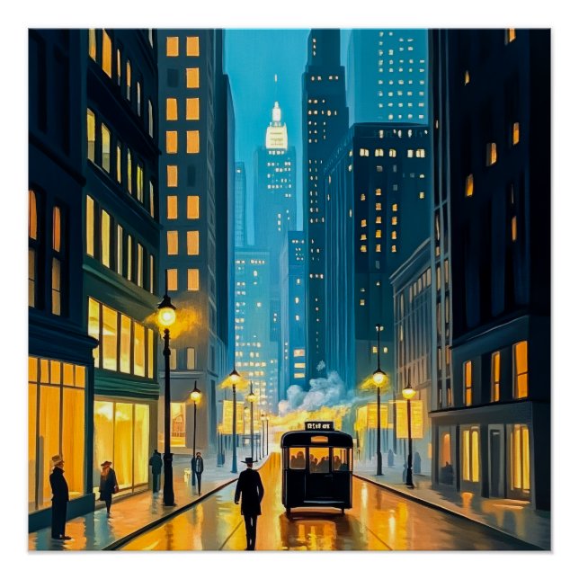 City Streets Magazine Illustration Poster (Front)