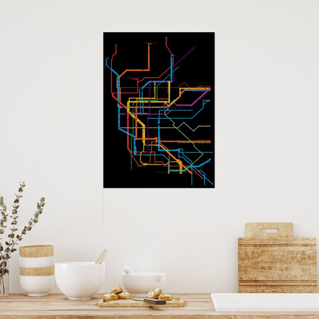 City subway map poster (Kitchen)
