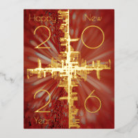 City symmetry - gold - happy new year 20xx
