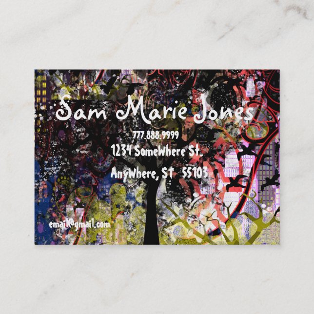 City Tree Grunged - Lite Business Card (Front)