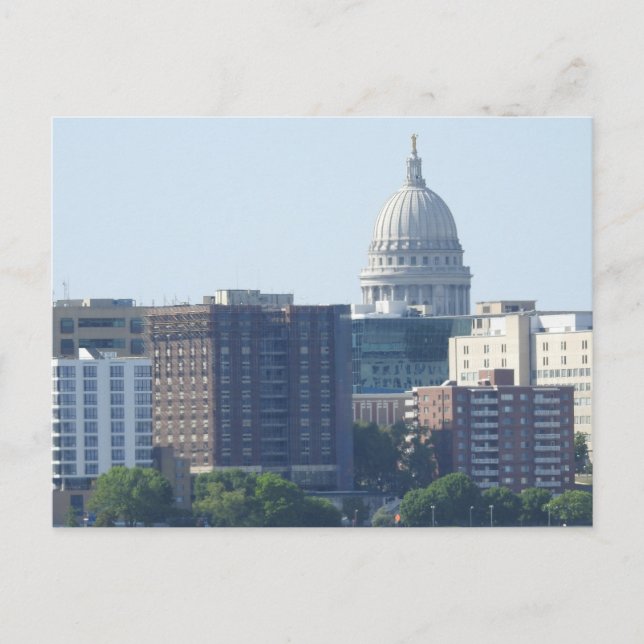 City View and Capitol in Madison, Wisconsin Postcard (Front)
