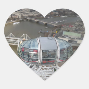 City View from London Eye Heart Sticker