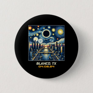 City View Total Solar Eclipse Blanco Texas 6 Cm Round Badge