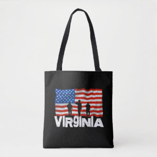 City Virginia American Flag Tote Bag Christmas