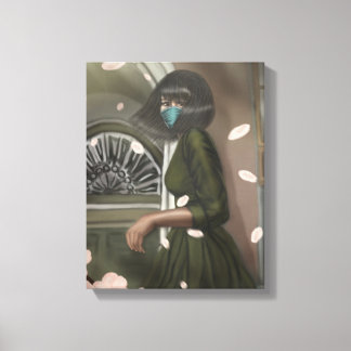 City Walk Girl in a Mask Hanami Canvas Print