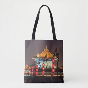 City Wall Building At Night Tote Bag