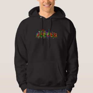 City Watercolor Skyline Home State Souvenir delhi  Hoodie