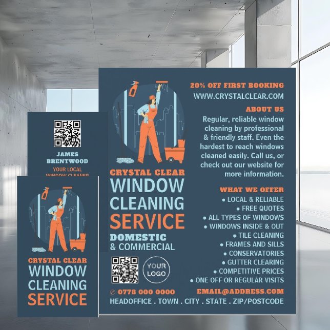 City Windows, Window Cleaner, Cleaning Service Flyer (Creator Uploaded)