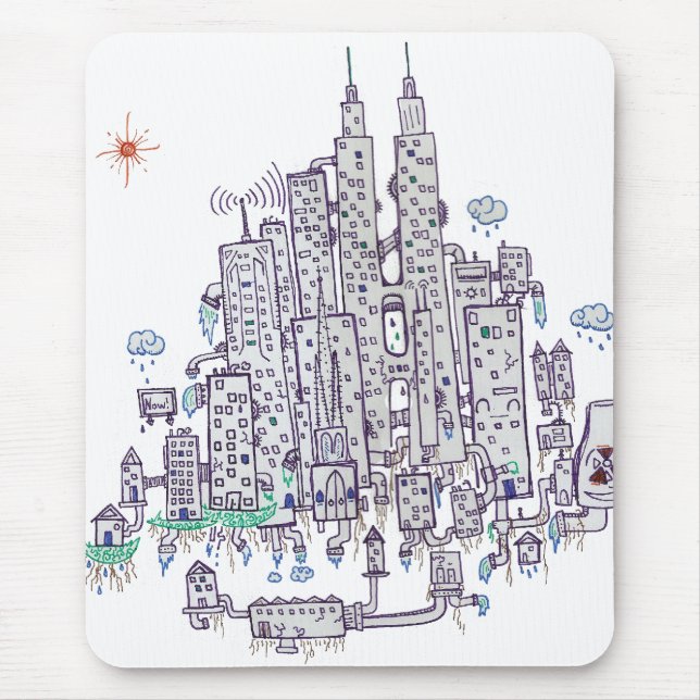 city without  ahill mouse pad (Front)