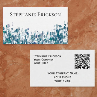 Cityscape Abstract Vibrant Teal Business Card