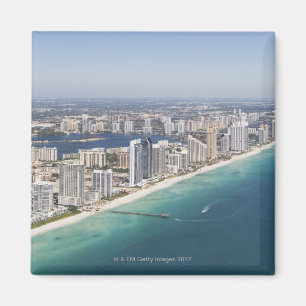 Cityscape as seen from air, Miami, Florida Magnet