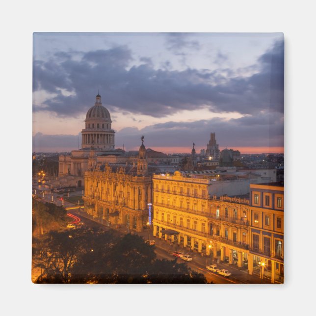 Cityscape at sunset, Havana, Cuba Magnet (Front)