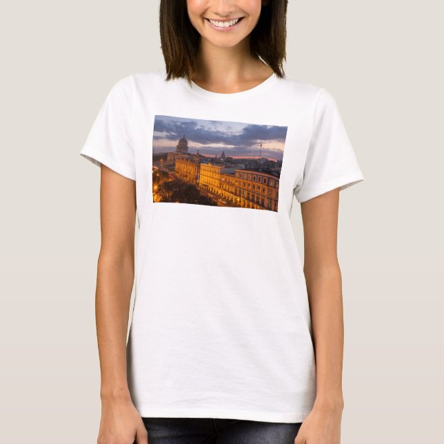 Cityscape at sunset, Havana, Cuba T-Shirt (Front)