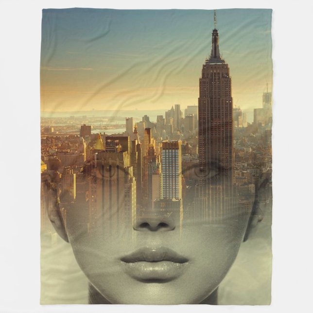 Cityscape Beauty Fleece Blanket (Front)