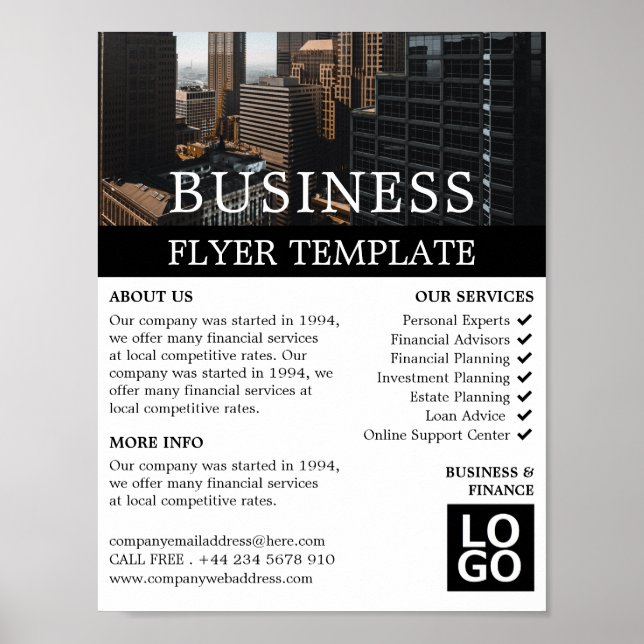 Cityscape, Business & Finance Advertising Poster (Front)