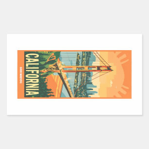 Cityscape California Eye-Catching Vector Design Rectangular Sticker