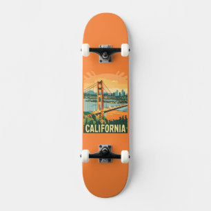 Cityscape California Eye-Catching Vector Design Skateboard