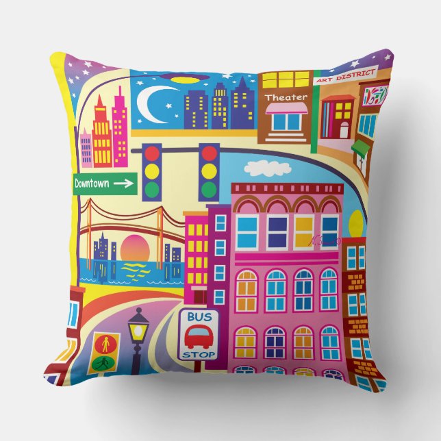 Cityscape Colours Cushion (Front)