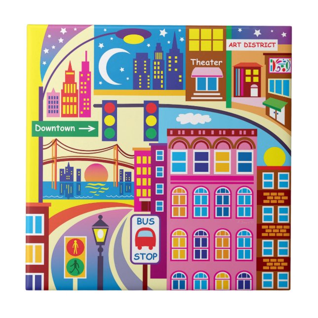 Cityscape Colours Tile (Front)