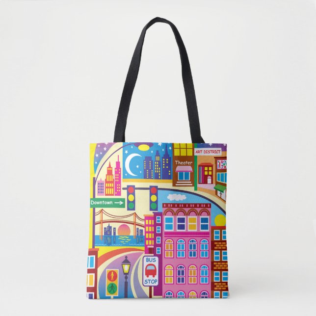 Cityscape Colours Tote Bag (Front)