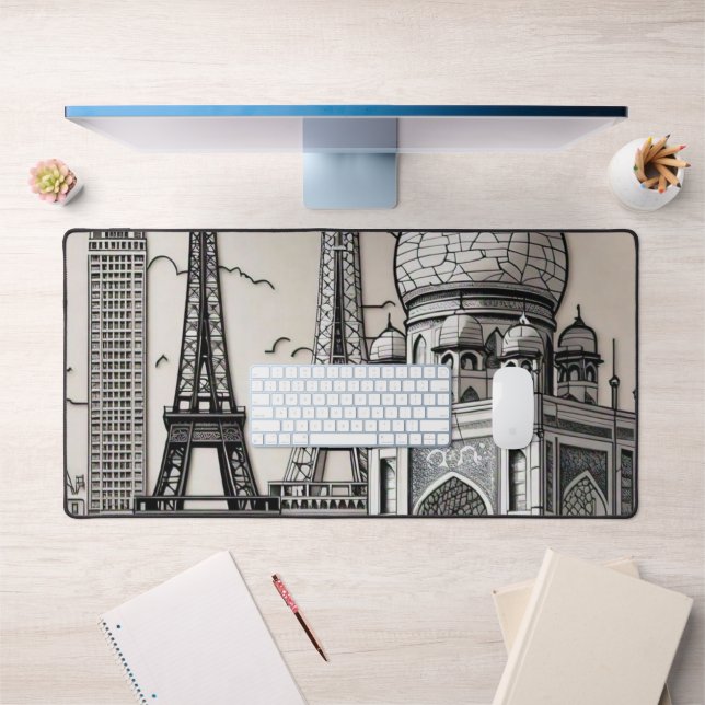 "Cityscape Elegance" Desk Mat (Office 1)