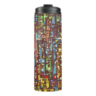 Cityscape hand drawn illustrationart,street,city,s thermal tumbler